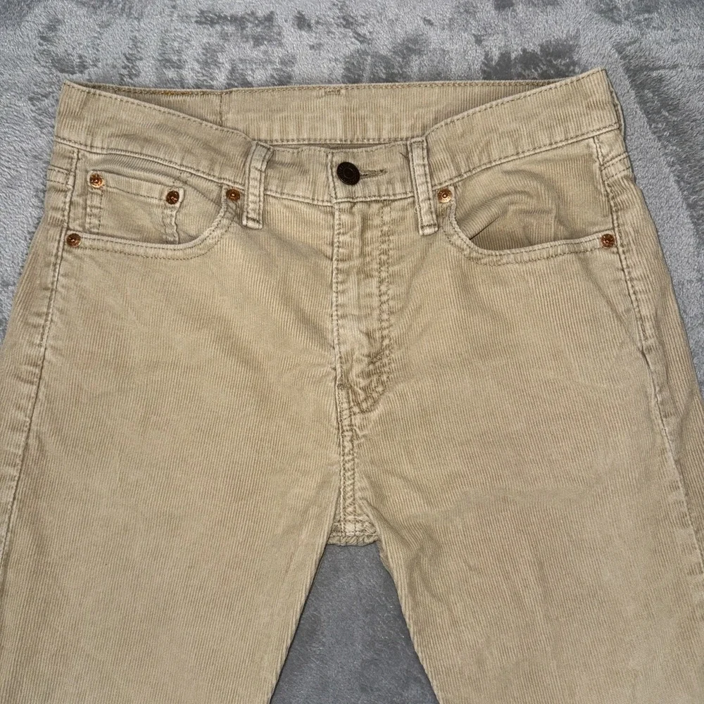 Levis 513 Pants Mens 29x32 Tan Corduroy Slim Straight Stretch